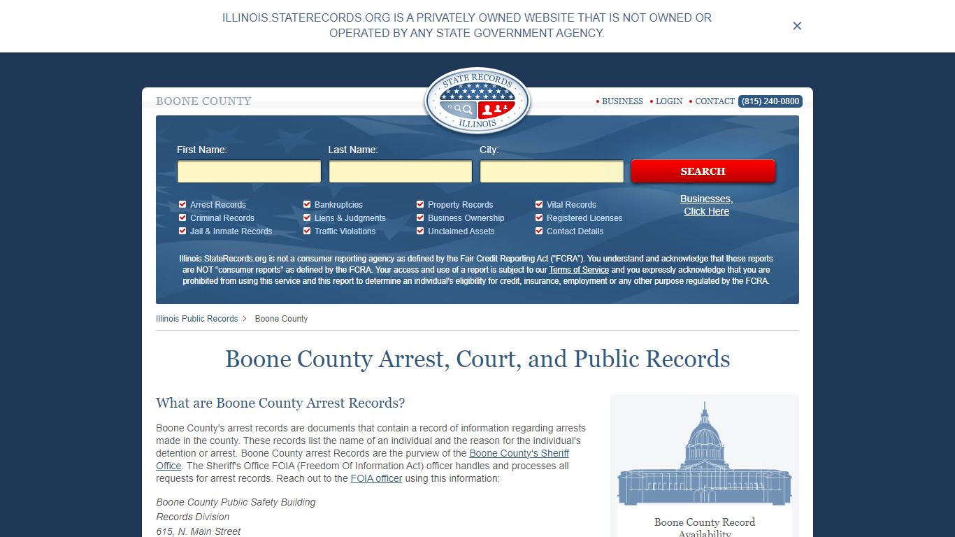 Boone County Arrest, Court, and Public Records